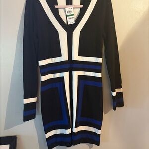 INC International Concepts Black and Blue Colorblock Dress